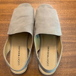 Lucky Brand Gray Leather Flats
